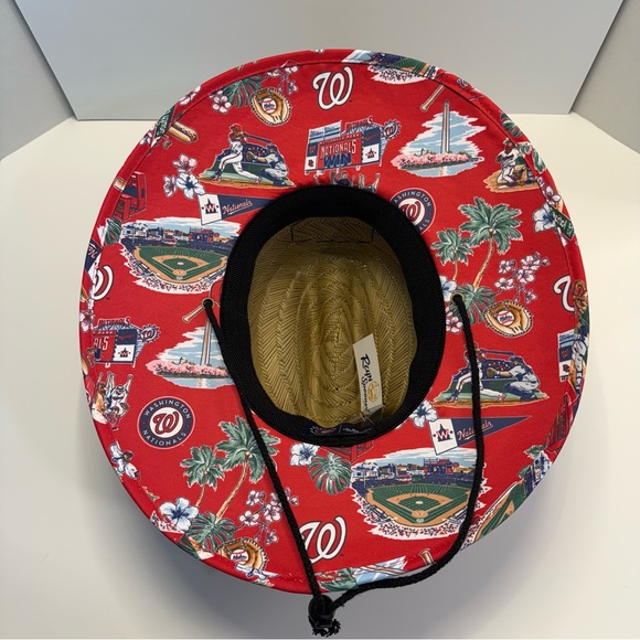 Reyn Spooner x MLB Washington Nationals Tan Straw Sun Hawaiian Hat One Size - Picture 5 of 13
